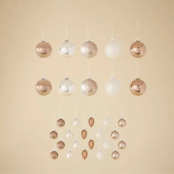 30-Pack Christmas Baubles - Multicolor, Mixed
