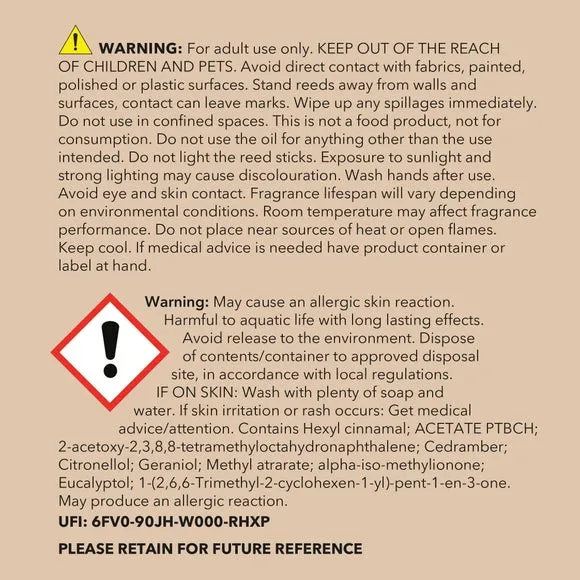 300ml Diffuser Refill - Amber & Saffron Scent