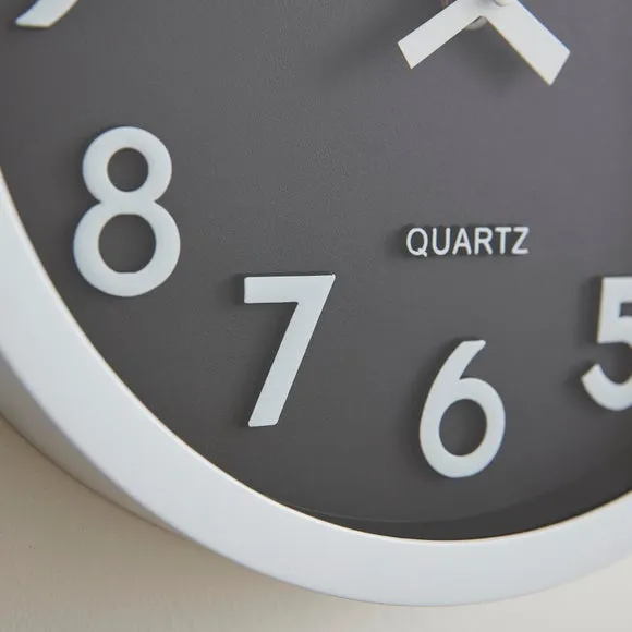 3D Numbers Wall Clock - Black, Recycled Plastic