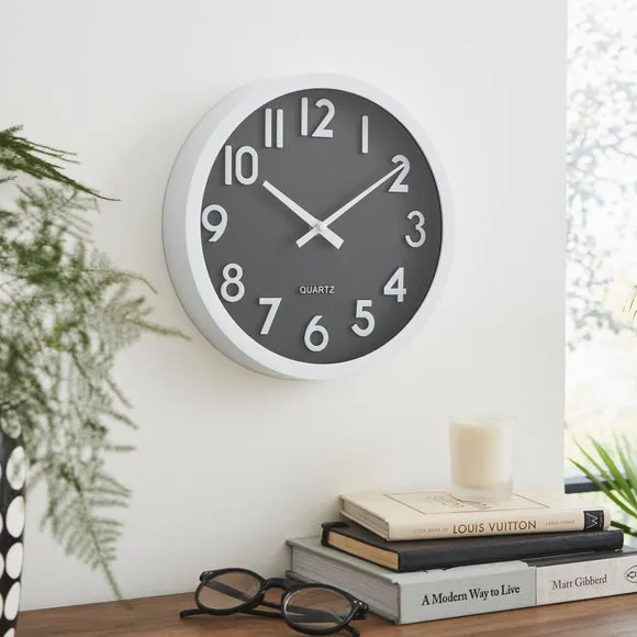 3D Numbers Wall Clock - Black, Recycled Plastic image
