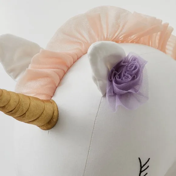 3D Unicorn Wall Head Decor - White