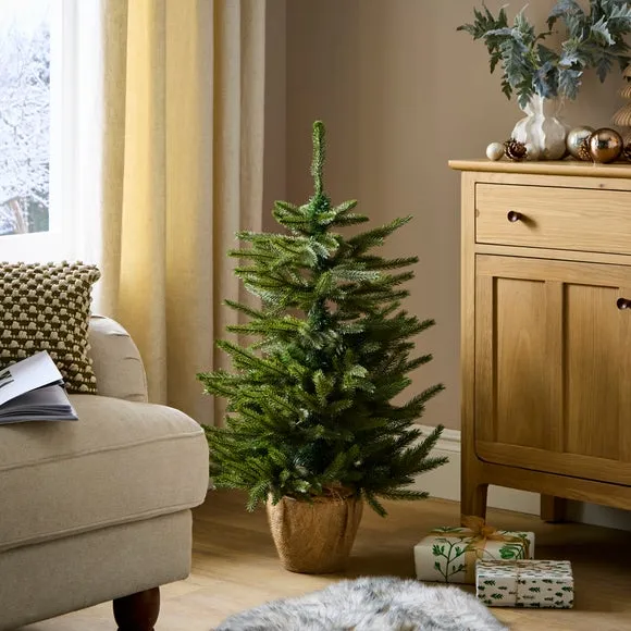 3ft Christmas Tree with Burlap Base - Green image
