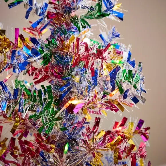 3ft Pre-lit Christmas Tree - Multicolor, Tinsel