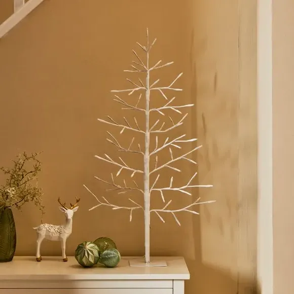3ft Twig Tree with LED Lights - White