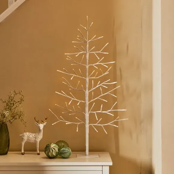 3ft Twig Tree with LED Lights - White image