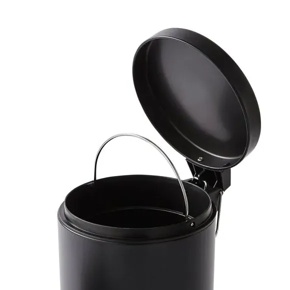 3L Pedal Bin with Inner Bucket - Black, Metal