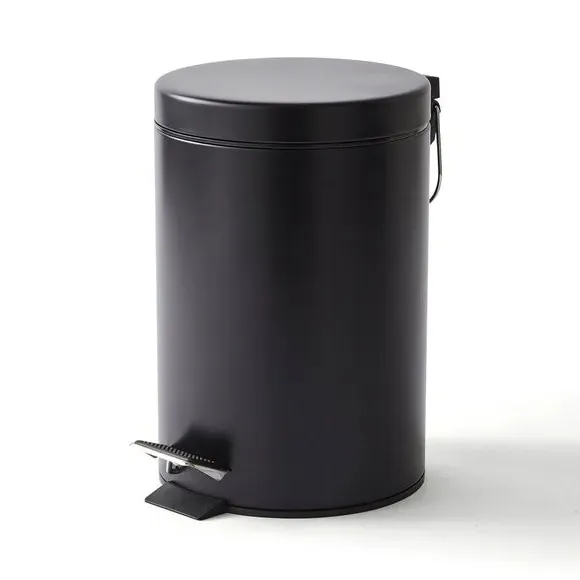 3L Pedal Bin with Inner Bucket - Black, Metal