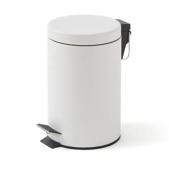 3L Pedal Bin with Inner Bucket - Cream, Metal
