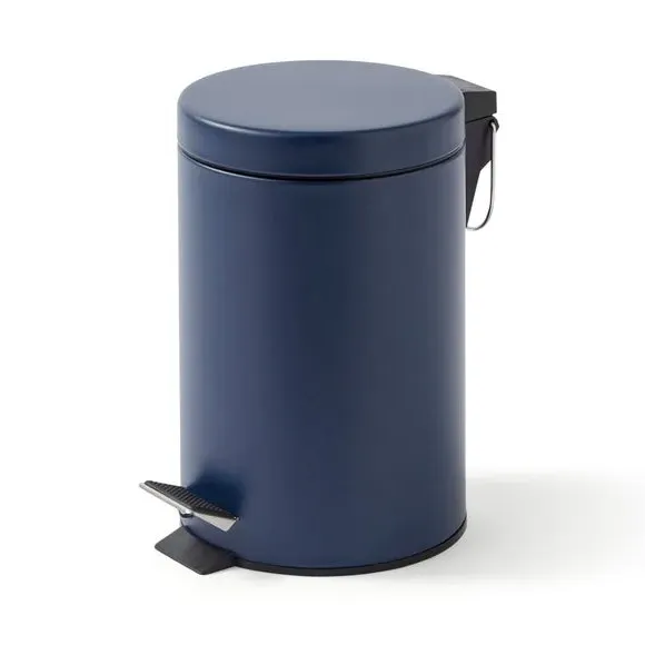 3L Pedal Bin with Inner Bucket - Navy, Metal