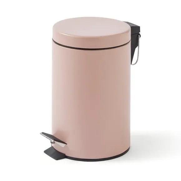 3L Pedal Bin with Inner Bucket - Pink, Metal