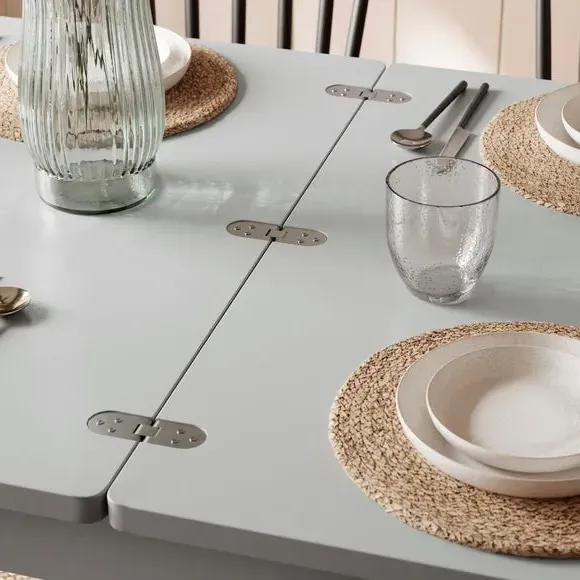 4-6 Seater Flip Top Dining Table - Grey, Wood