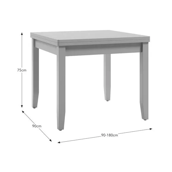 4-6 Seater Flip Top Dining Table - Grey, Wood