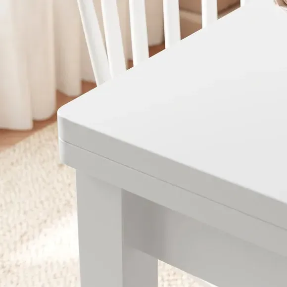 4-6 Seater Flip Top Dining Table - White, Wood