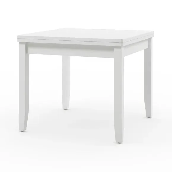 4-6 Seater Flip Top Dining Table - White, Wood