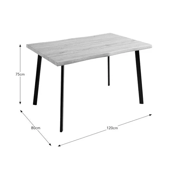 4-6 Seater Wave Edge Dining Table - Oak, Wood