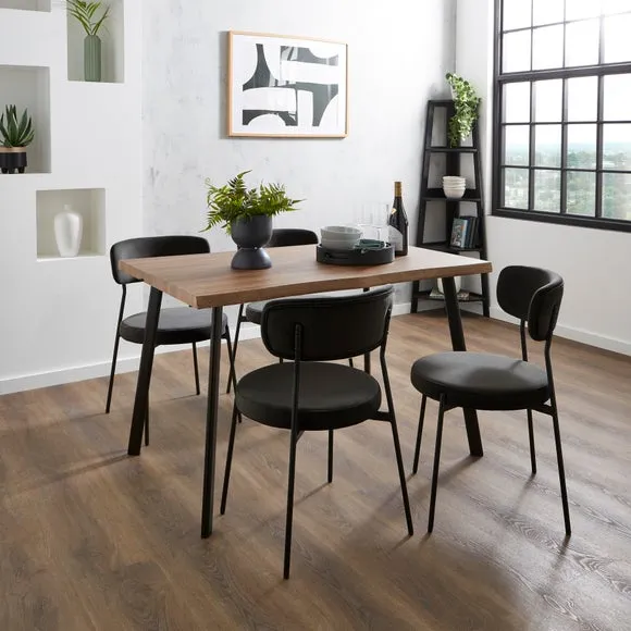 4-6 Seater Wave Edge Dining Table - Oak, Wood image