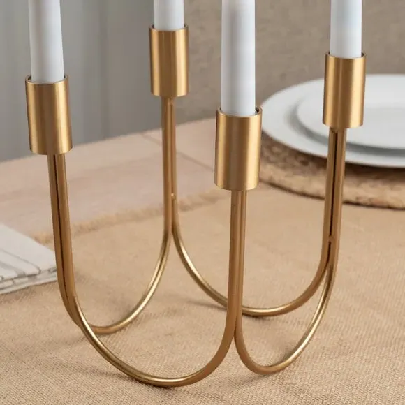 4-Arm Candlestick Holder - Gold