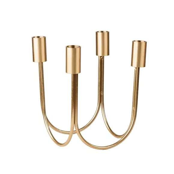 4-Arm Candlestick Holder - Gold