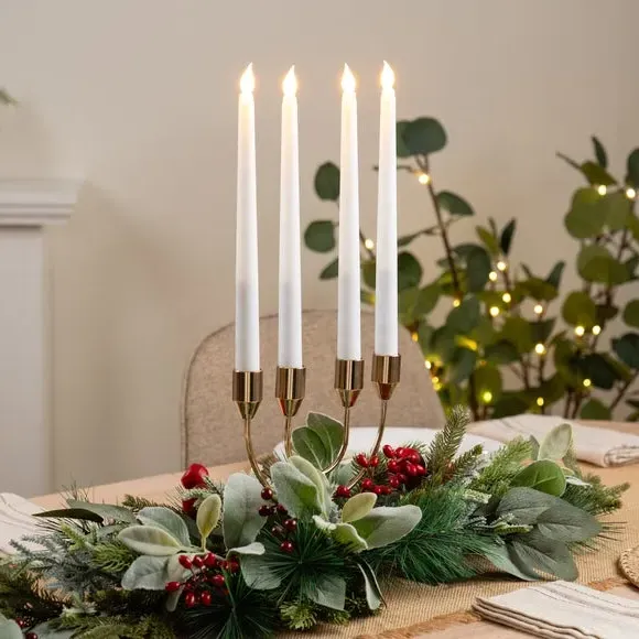 4-Arm Candlestick Holder - Gold, Metal