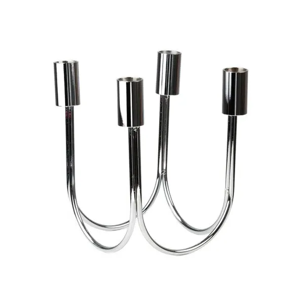 4-Arm Candlestick Holder - Silver