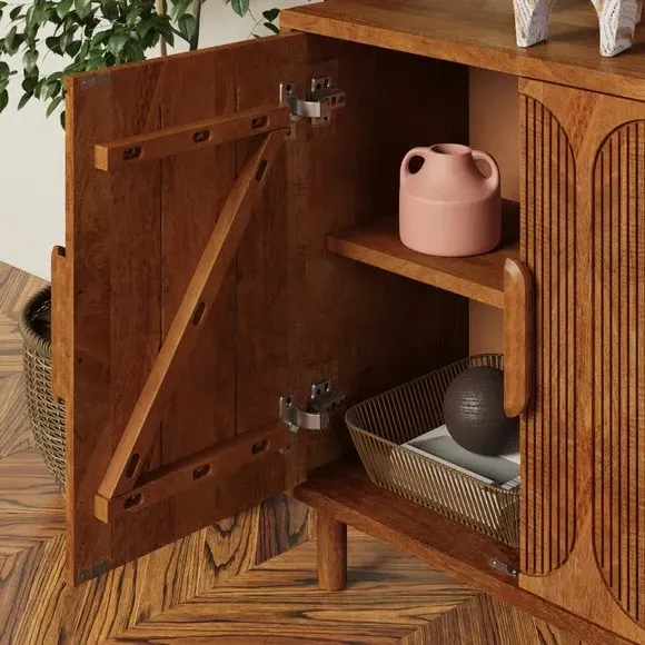 4 Door Large Sideboard - Midtone, Mango Wood