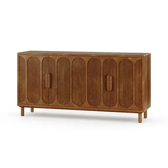 4 Door Large Sideboard - Midtone, Mango Wood