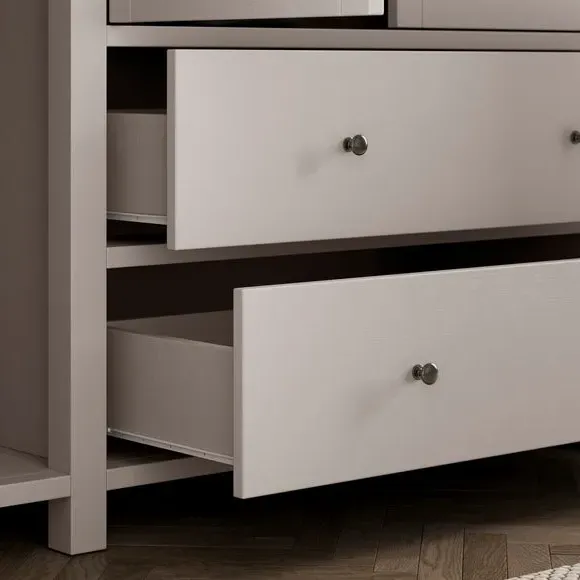 4-Door Wardrobe with Drawers - Stone