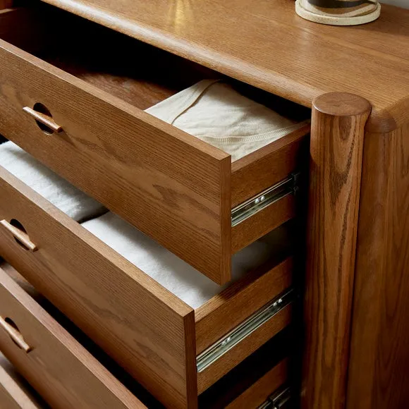 4-Drawer Chest with Groove Handles - Wood