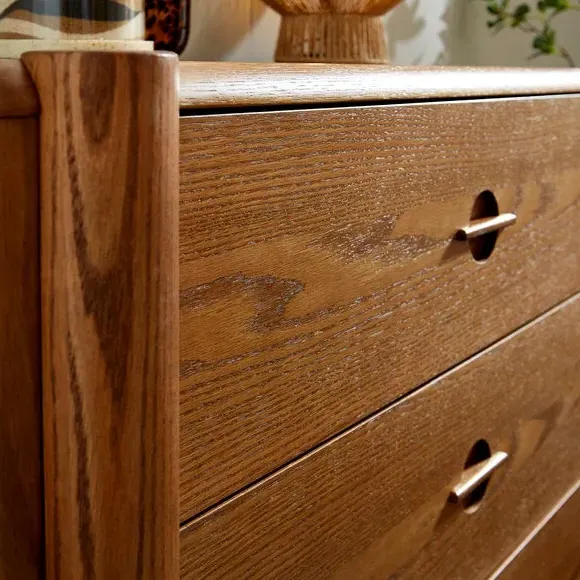 4-Drawer Chest with Groove Handles - Wood