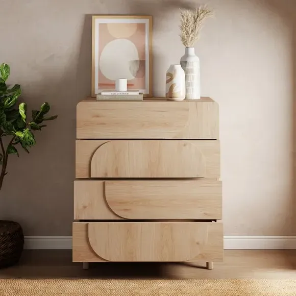 4-Drawer Chest with Metal Runners - Light Oak