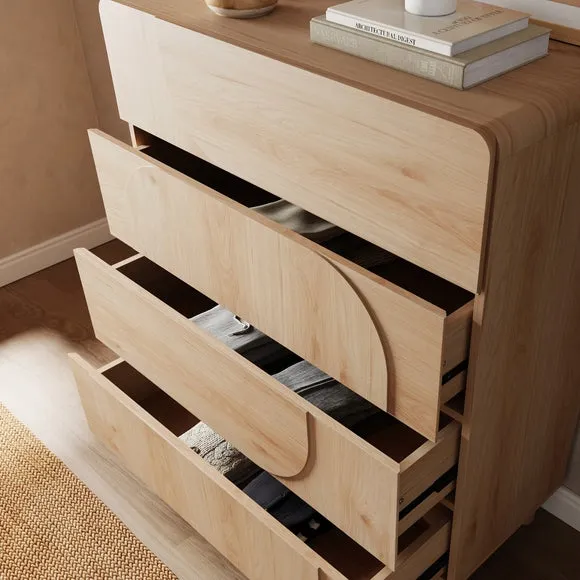 4-Drawer Chest with Metal Runners - Light Oak