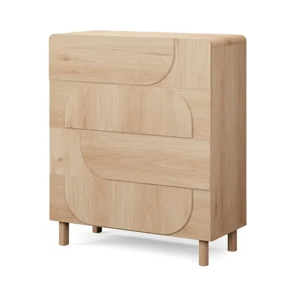 4-Drawer Chest with Metal Runners - Light Oak