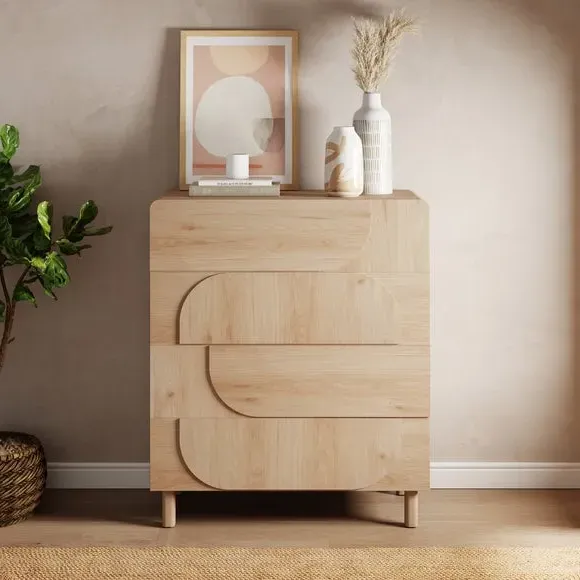 4-Drawer Chest with Metal Runners - Light Oak image