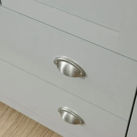 4-Drawer Chest with Oak Top - Grey, Foiled