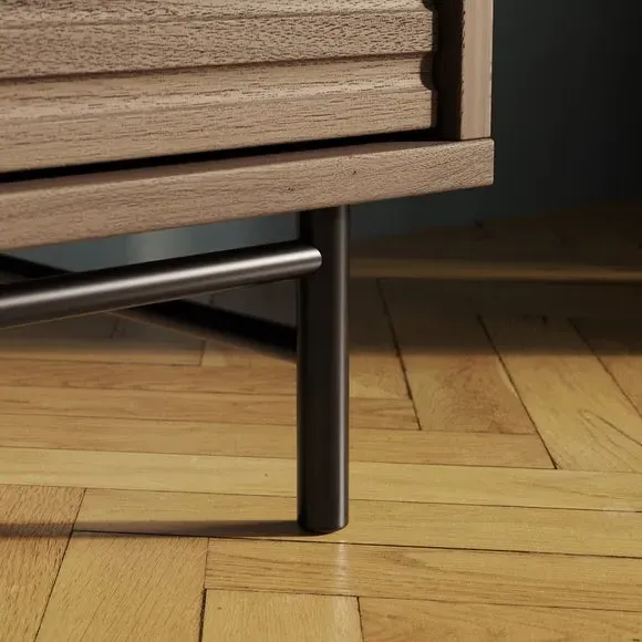 4-Drawer Chest with Ribbed Detail - Walnut, Wood
