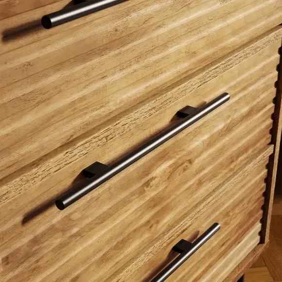 4-Drawer Chest with Ribbed Detail - Wood