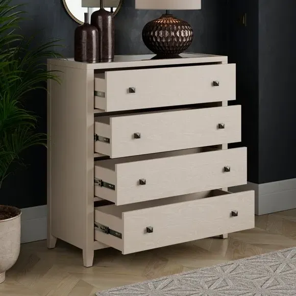 4-Drawer Chest with Soft Close - Warm Grey, Wood