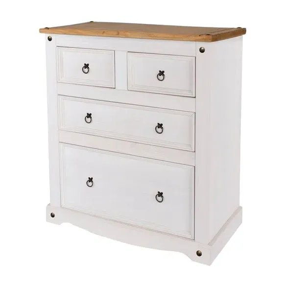 4-Drawer Chest with Storage - White, Pine image