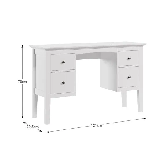 4-Drawer Dressing Table - White, Lacquer