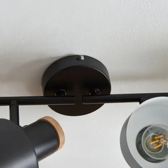 4-Light Adjustable Spotlight Bar - Black, Metal