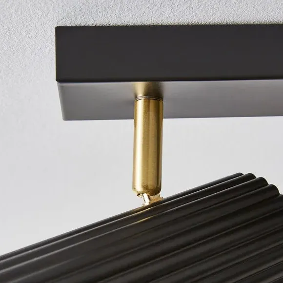 4-Light Adjustable Spotlight Bar - Black, Metal