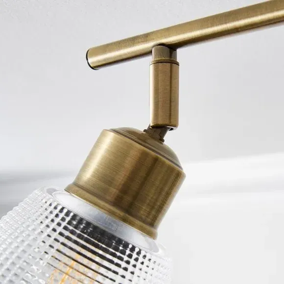 4-Light Adjustable Spotlight Bar - Brass