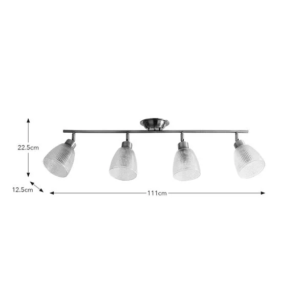 4-Light Adjustable Spotlight Bar - Brass