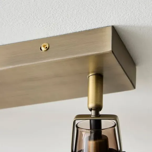4-Light Adjustable Spotlight Bar - Brass, Metal