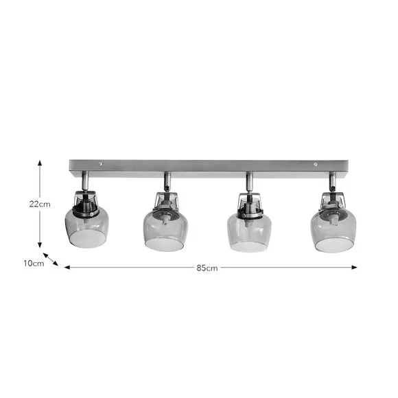 4-Light Adjustable Spotlight Bar - Brass, Metal