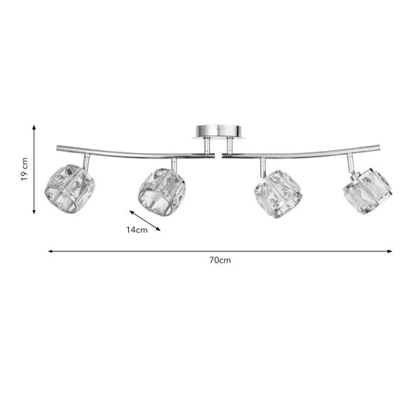 4-Light Adjustable Spotlight Bar - Chrome