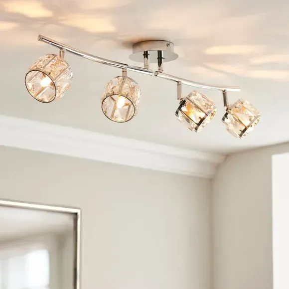 4-Light Adjustable Spotlight Bar - Chrome image