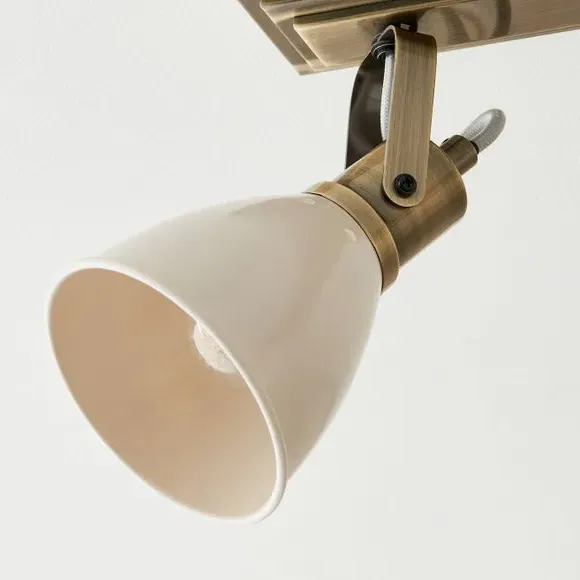 4-Light Adjustable Spotlight Bar - Cream, Metal