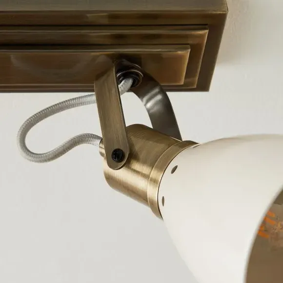4-Light Adjustable Spotlight Bar - Cream, Metal