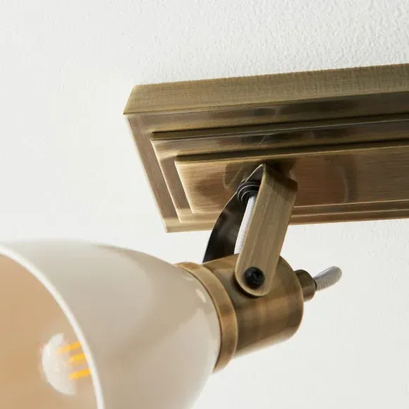 4-Light Adjustable Spotlight Bar - Cream, Metal